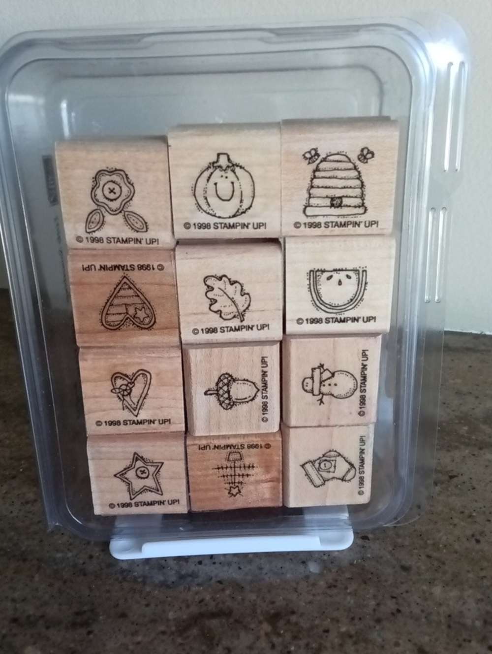 Stampin' Up Wood mount Rubber Stamps "Something" - Preowned